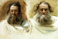 Sargent, John Singer - Study for Two Heads for Boston Mural,The Prophets